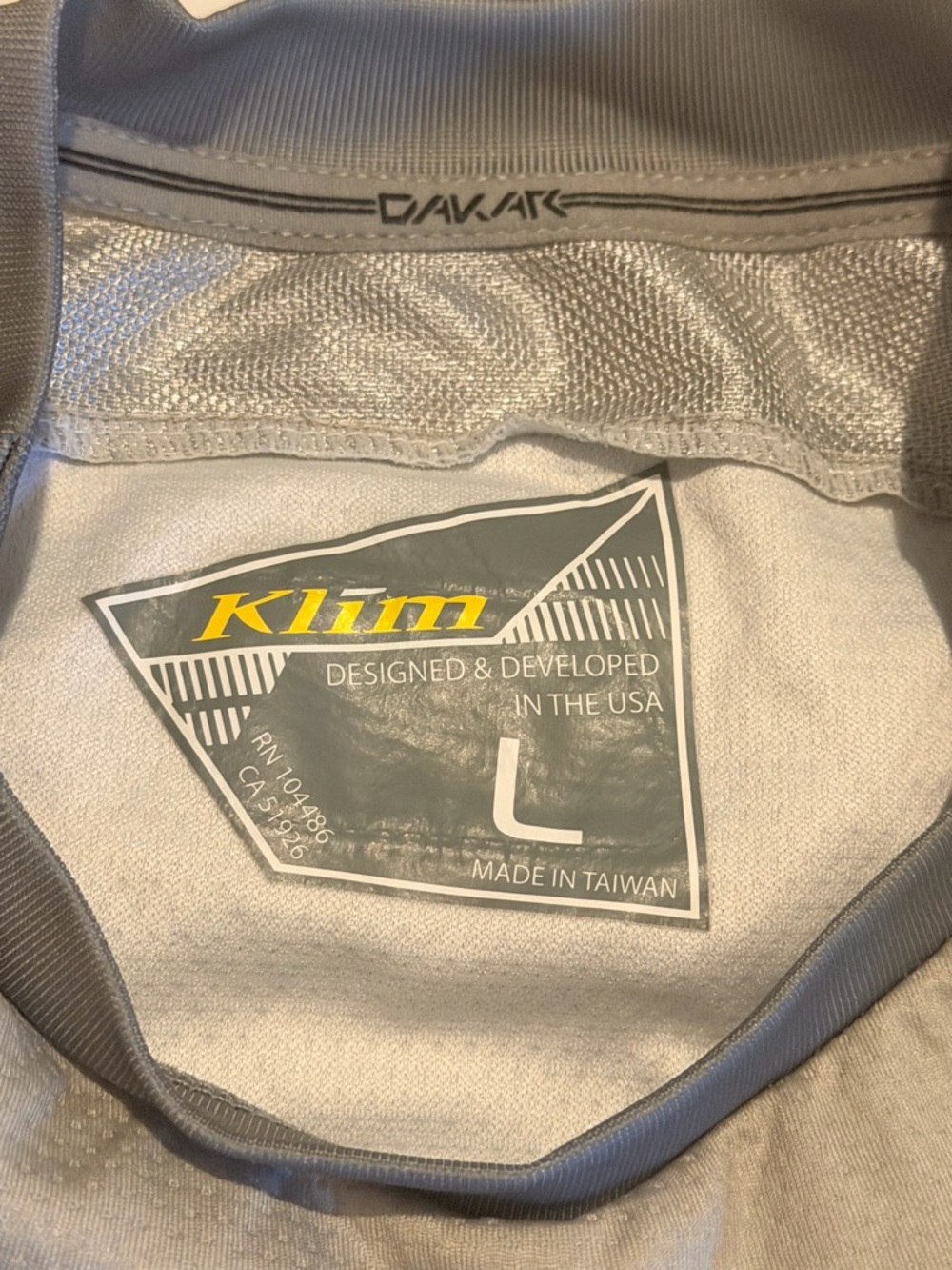 Klim Men’s Silver Motocross Jersey - Lightweight Performance - Picture 2 of 7